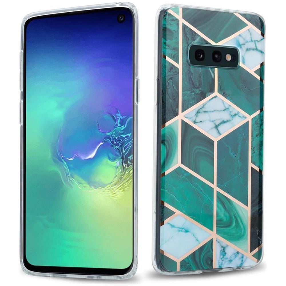 Custodia Compatibile Con Samsung Galaxy S10 In Marmo Oro Bianco Verde Scuro No. 6 - Coperchio Protettivo In Silicone Tpu Con Motivo A Mosaico - Foto 1