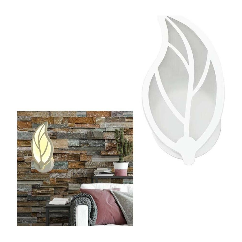 Applique Led Luce Calda 7 W Lampada Da Parete A Forma Di Foglia E32c - Foto 2