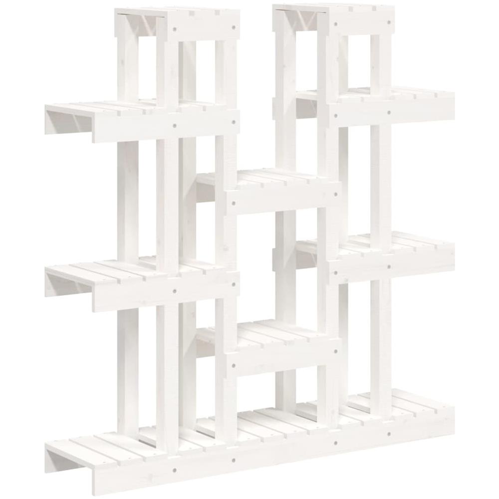 Supporto Piante Bianco 104,5x25x109,5 cm Legno Massello di Pino - Foto 2