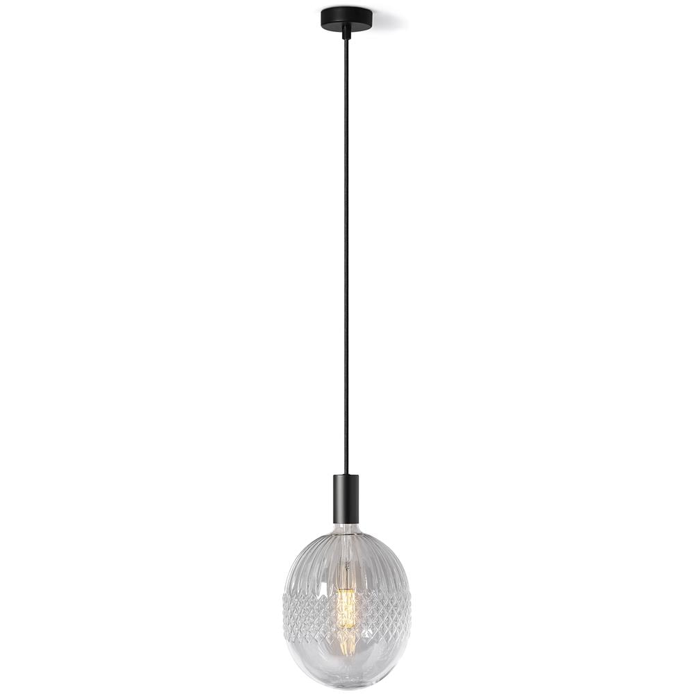 Lampada Elba Sospensione Nera Trasparente - Foto 1