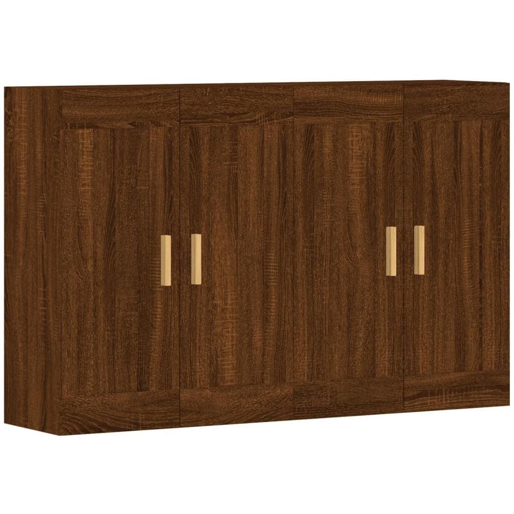 Armadietti A Parete 2 Pz Rovere Marrone In Legno Multistrato - Foto 2