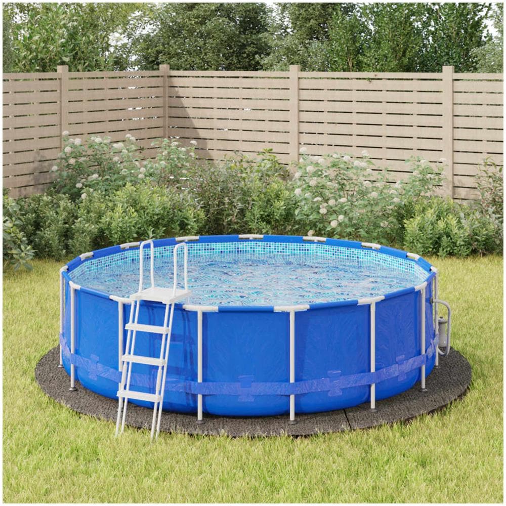 Telo Sotto Piscina Grigio Chiaro 396 Cm Geotessile Poliestere - Foto 1