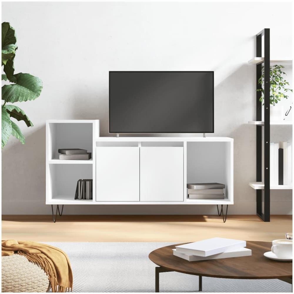 Mobile Porta Tv Bianco 100x35x55 Cm In Legno Multistrato - Foto 1