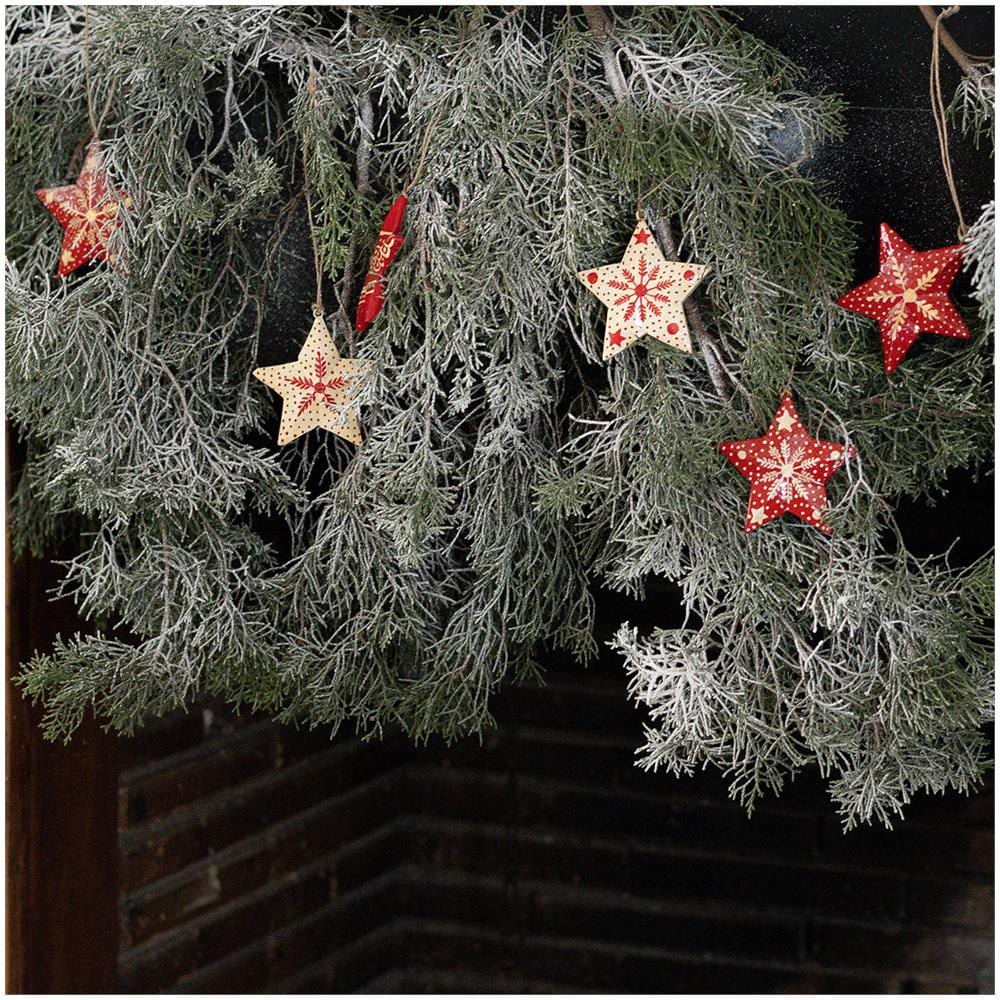 Set Di 6 Stelle Natalizie In Cartapetra Per Appendere Il Pattern Focon - Foto 1