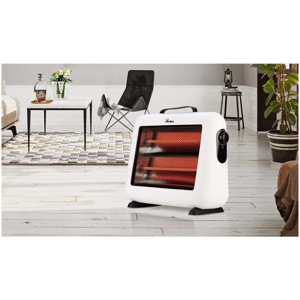 Riscaldatore Elettrico al Quarzo AR444 con 2 Livelli Potenza 800 W Adatto per Stanze 25 m³ Colore  Bianco  - Foto 6