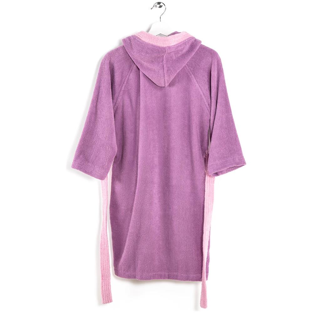 Accappatoio Con Cappuccio Spugnissima Young In Cotone Colore Viola Misura 46 Anni - Foto 3