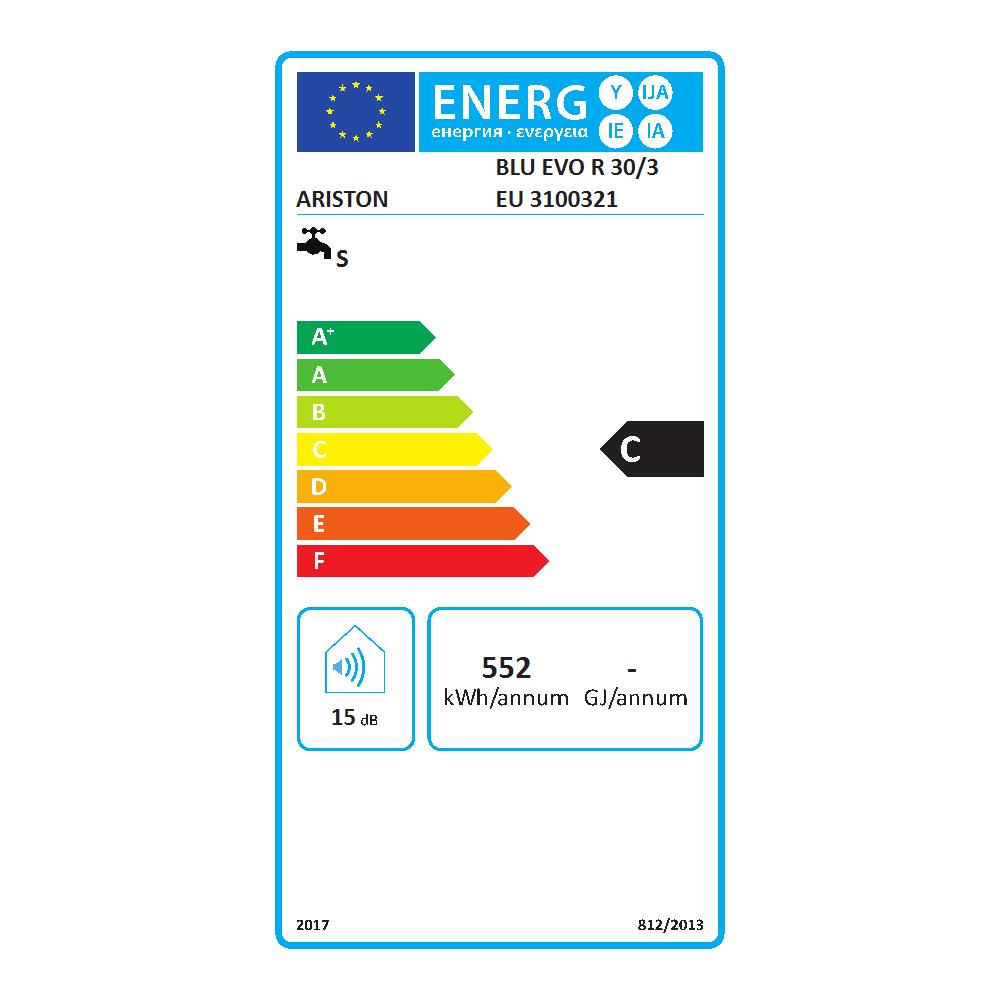 Scaldabagno Elettrico sopralavello BLU EVO R30/3 EU 30 LT 1500 W cod 3100321 - Foto 2