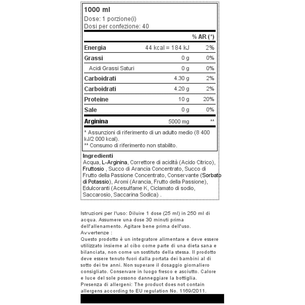 Arginina Liquida 33,8 Oz (1000 Ml) - Arancia / Frutto Della Passione - Foto 2