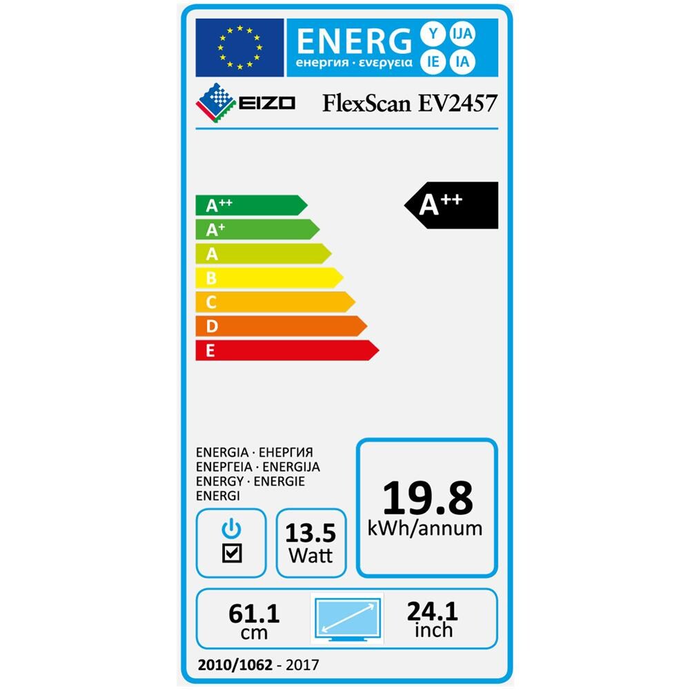 Monitor 24.1" LED IPS FlexScan EV2457-BK 1920x1200 WUXGA Tempo di Risposta 5 ms - Foto 5