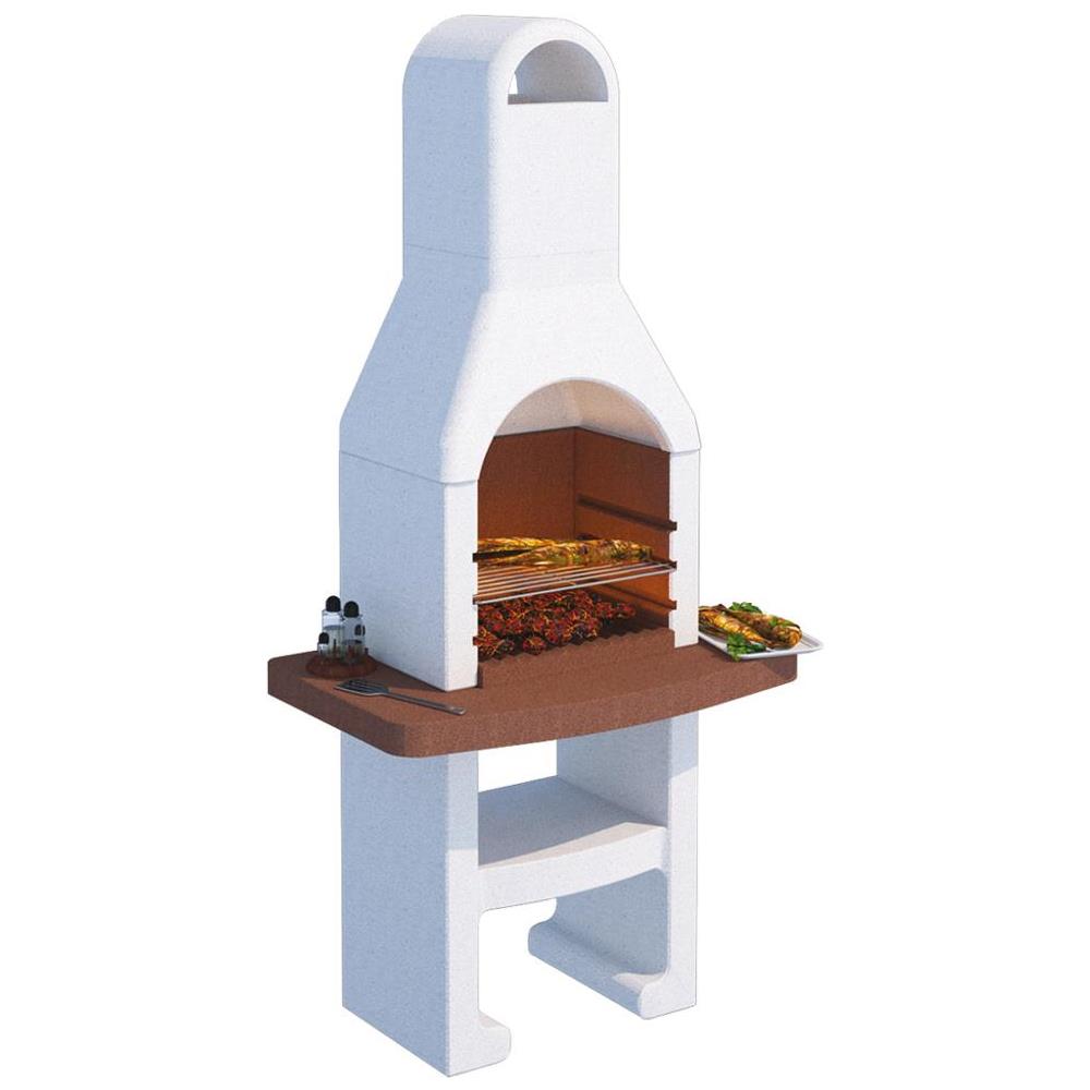 Barbecue A Carbone Bbbq In Muratura Cemento L90xp58xh189cm Esterno Beton Brace - Foto 1