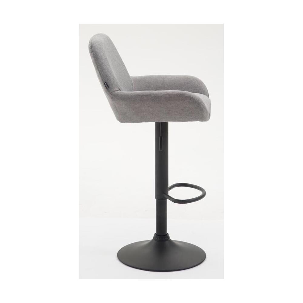 Set 2 Sgabelli Bar Braga in Tessuto - Coppia Sedie Cucina Regolabili con Schienale e Braccioli - Sedie Sgabello Bancone Imbottite Grigio - Foto 4