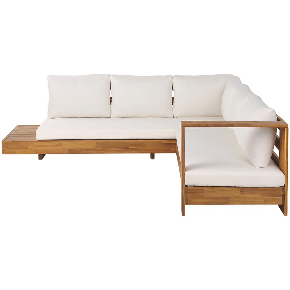 Set Da Giardino In Legno Chiaro Con Cuscini Color Bianco Sporco Marettimo - Foto 1
