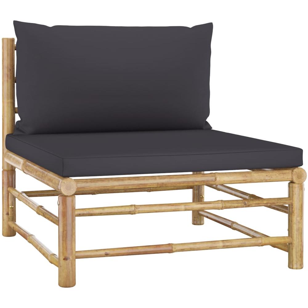 Set Divani Da Giardino 7 Pz Con Cuscini Grigio Scuro In Bamb? - Foto 10