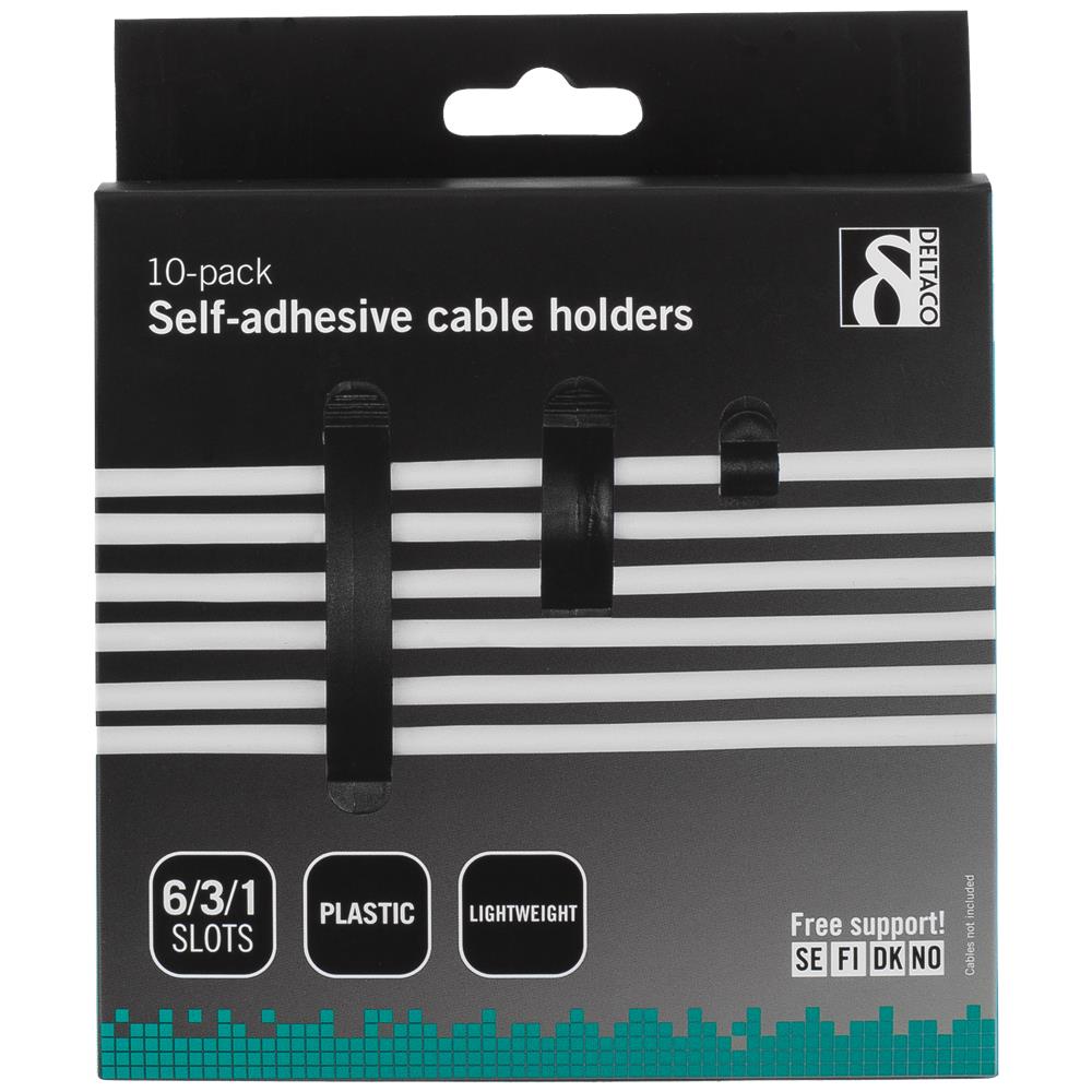 Fermacavi Autoadesivi Deltaco, 1/3/6 Posti, Pacco Da 10, Neri - Foto 6