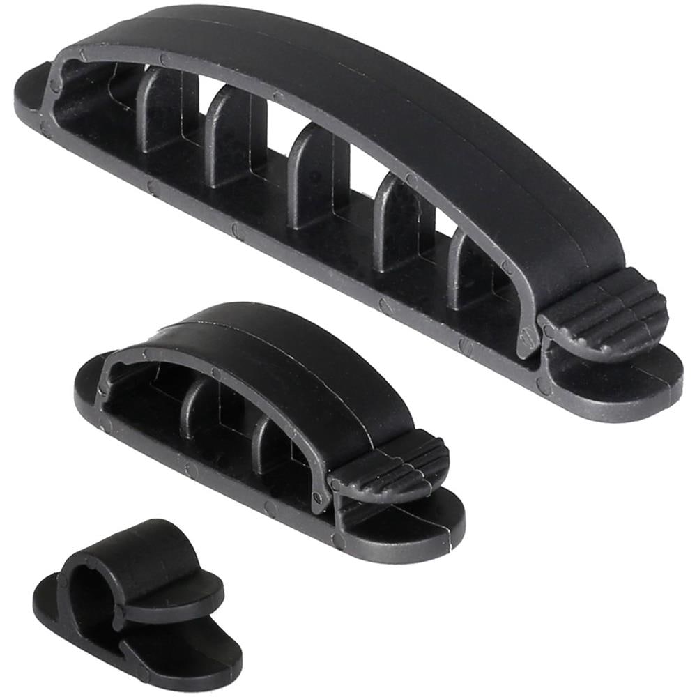 Fermacavi Autoadesivi Deltaco, 1/3/6 Posti, Pacco Da 10, Neri - Foto 1