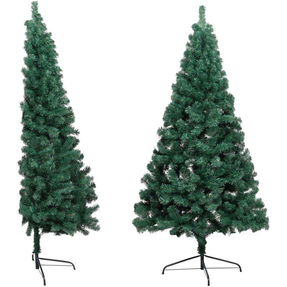 Set Albero Natale Artificiale a Metà LED e Palline Verde 240cm - Foto 3