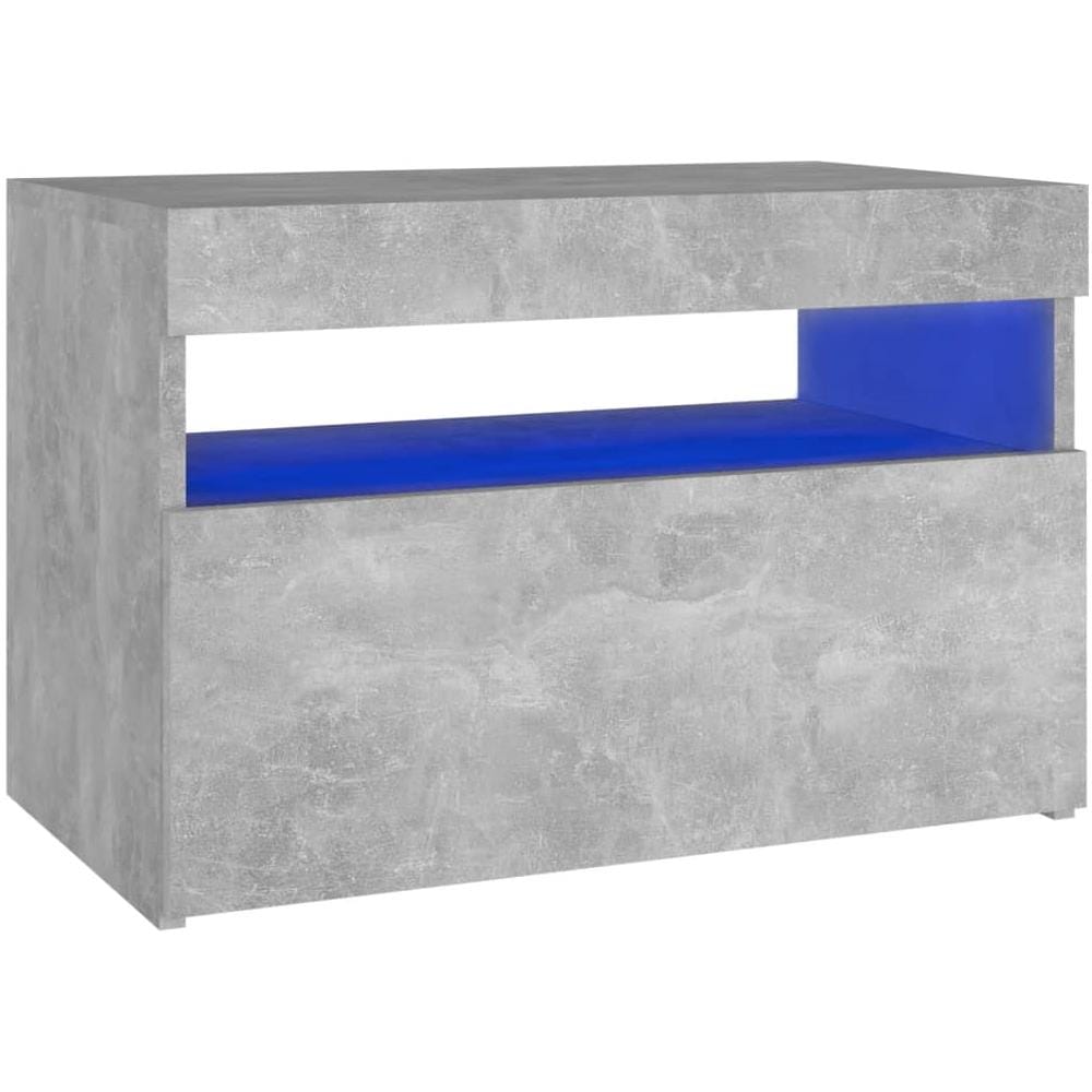 Comodino con Luci LED Grigio Cemento 60x35x40 cm - Foto 2
