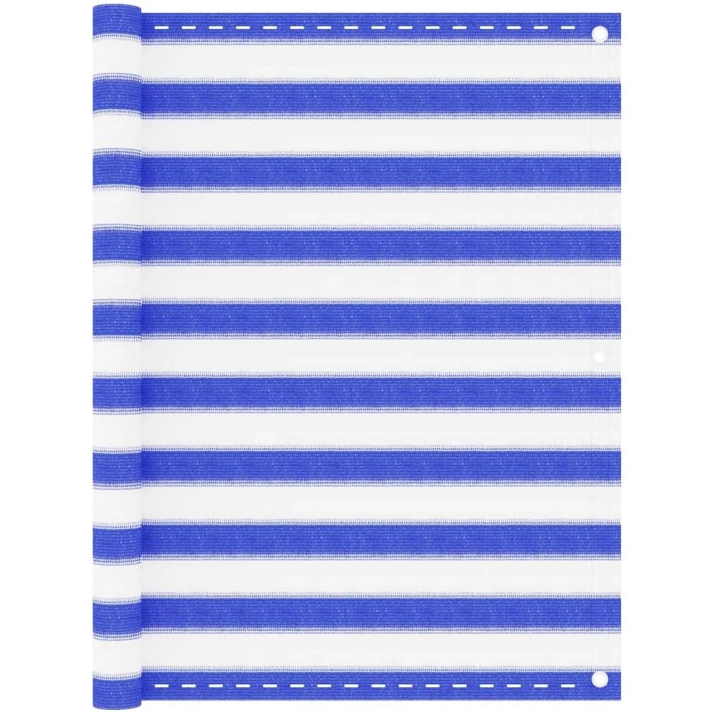 Paravento Da Balcone Blu E Bianco 120x300 Cm In Hdpe - Foto 1