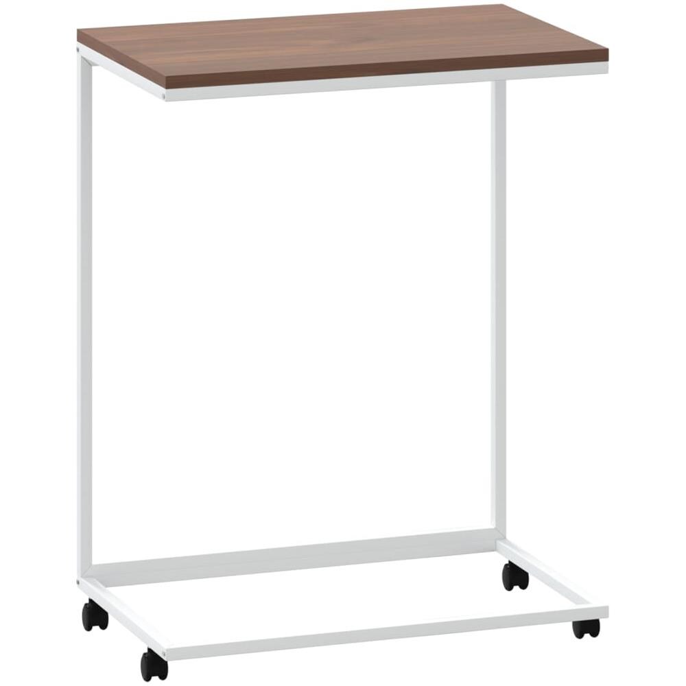 Tavolino Con Ruote Bianco 55x35x70 Cm In Legno Multistrato - Foto 2