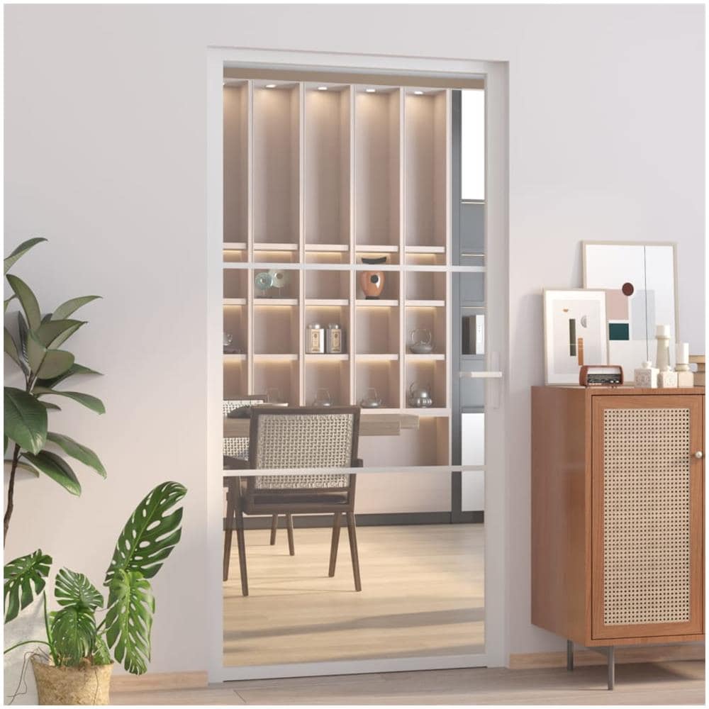 Porta Interna 102,5x201,5 Cm Bianca In Vetro Esg E Alluminio - Foto 1