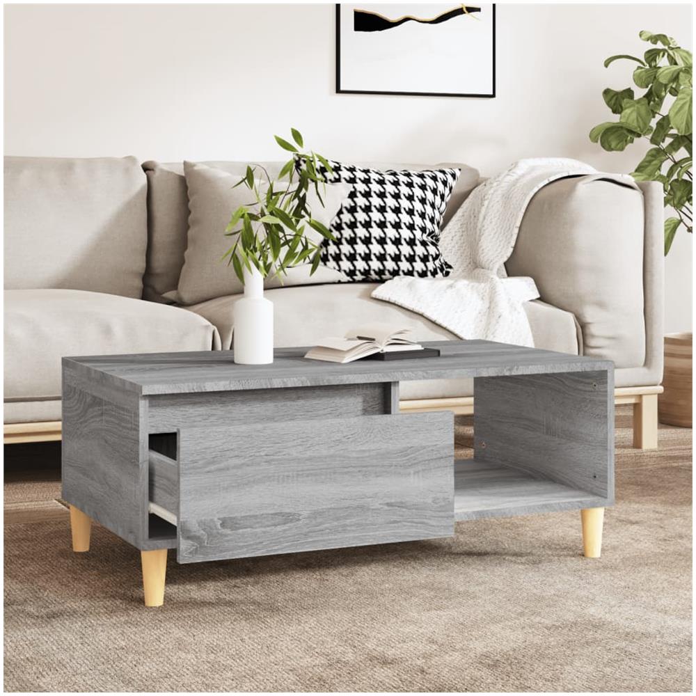 Tavolino Salotto Grigio Sonoma 90x50x36,5 Cm Legno Multistrato - Foto 3