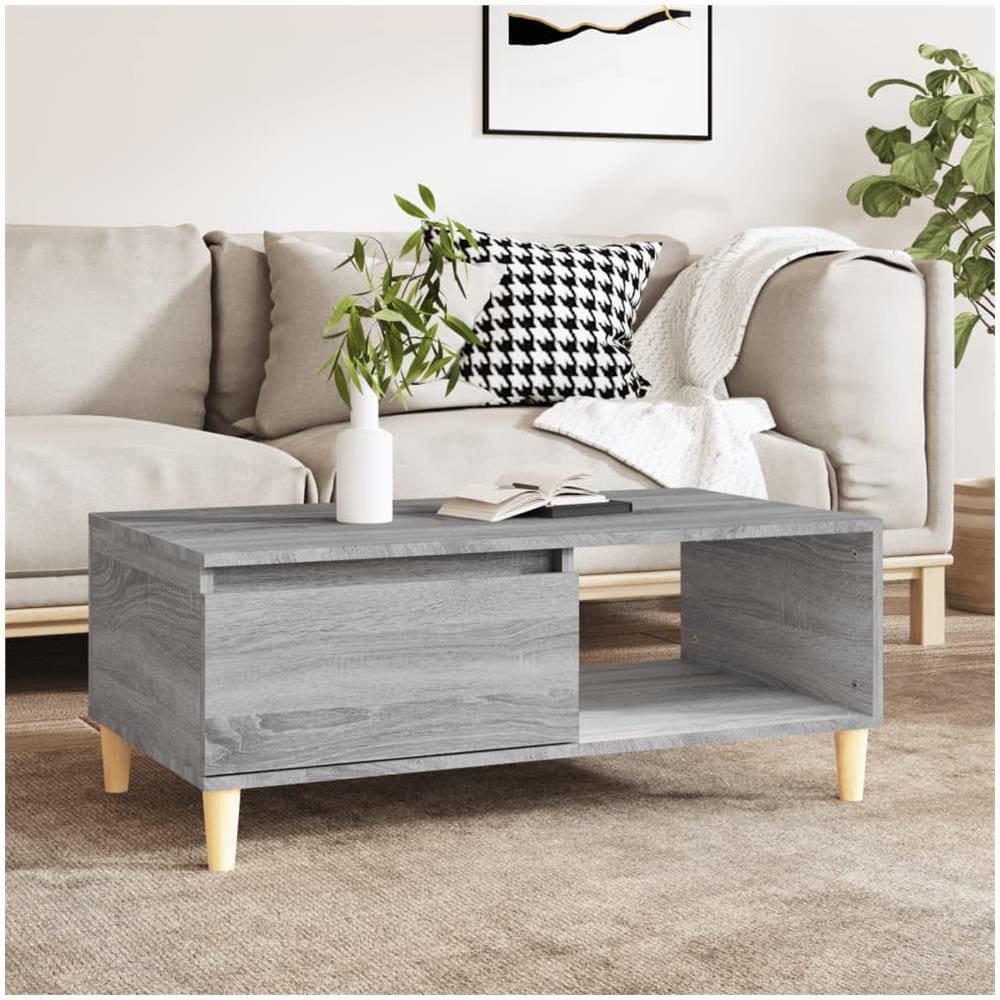 Tavolino Salotto Grigio Sonoma 90x50x36,5 Cm Legno Multistrato - Foto 1
