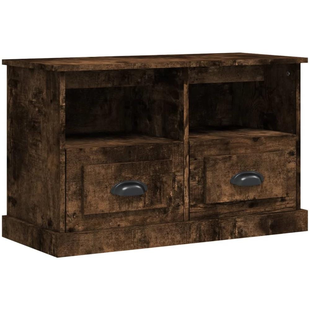 Mobile Porta Tv Rovere Fumo 80x35x50 Cm In Legno Multistrato - Foto 2