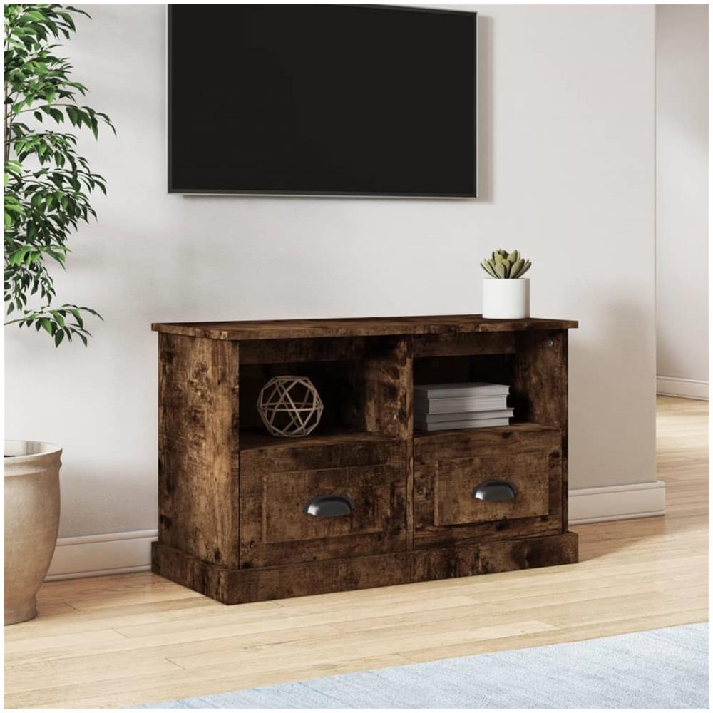 Mobile Porta Tv Rovere Fumo 80x35x50 Cm In Legno Multistrato - Foto 1