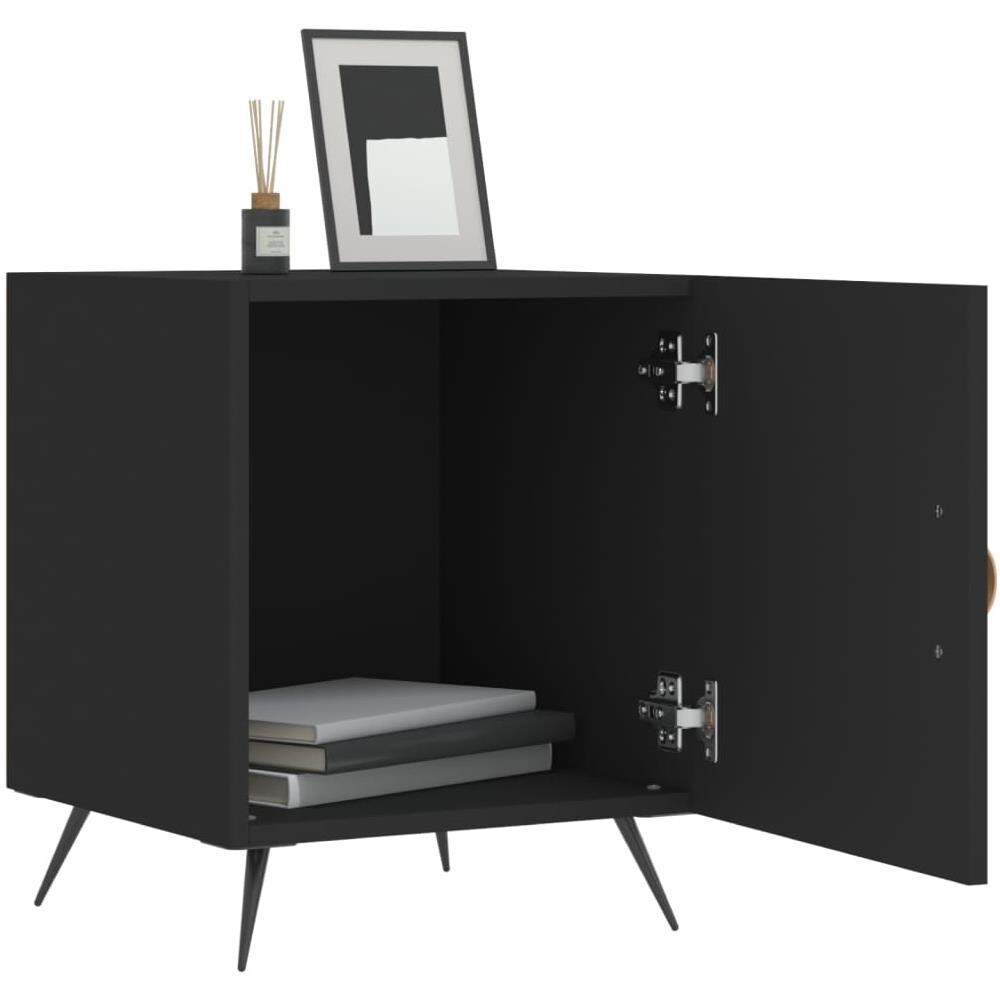 Comodini 2 Pz Neri 40x40x50 Cm In Legno Multistrato - Foto 3