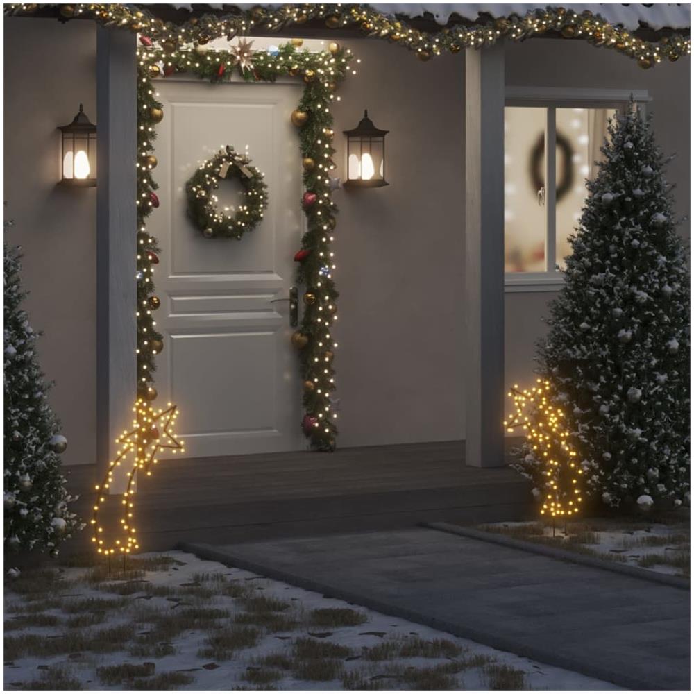 Luce Decorativa Natale Con Picchetti Stella Cadente 80led 62cm - Foto 1