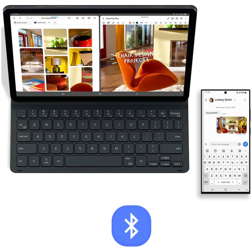 Custodia Tastiera Qwerty Tab S9 Plus Book Cover Keyboard Slim Originale - Foto 5