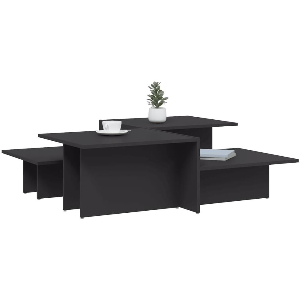 Tavolini Da Salotto 2 Pz Grigi In Legno Multistrato - Foto 3