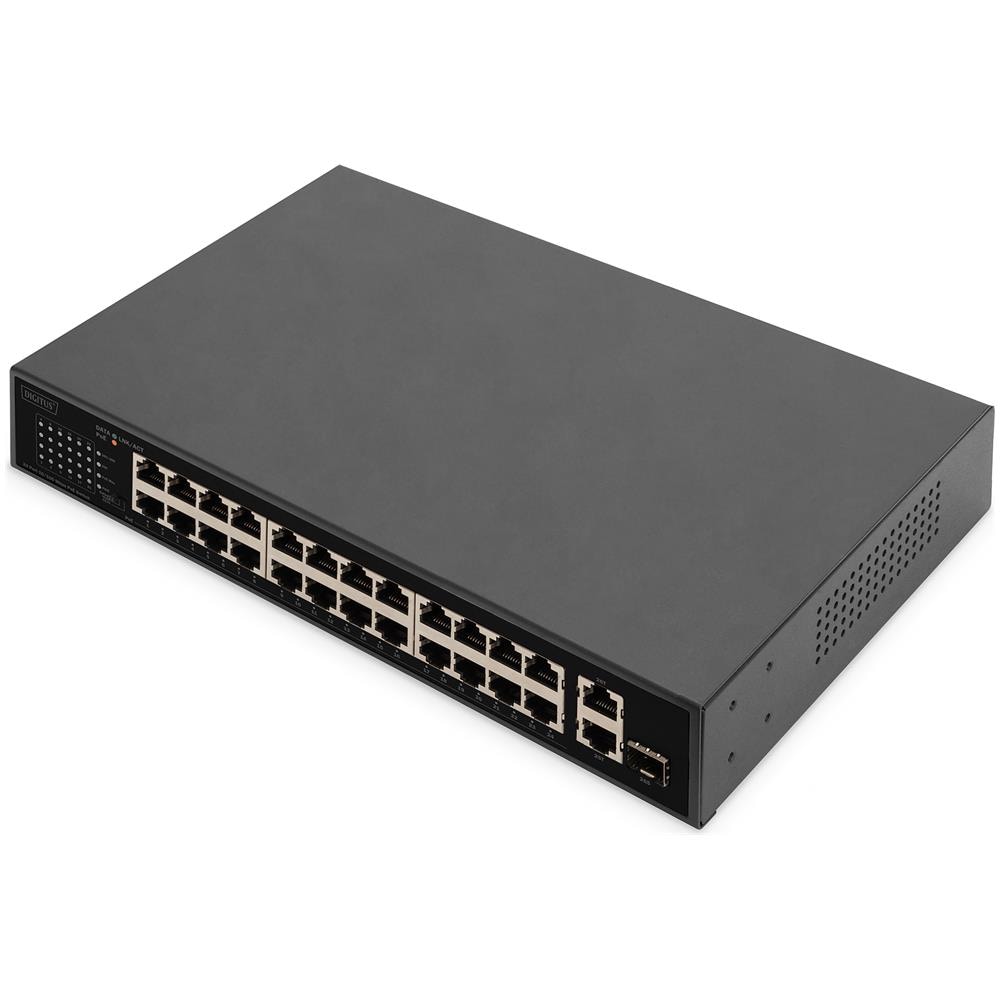 Switch PoE Fast Ethernet a 24 porte, 2 uplink Gigabit (RJ45/SFP) - Foto 1