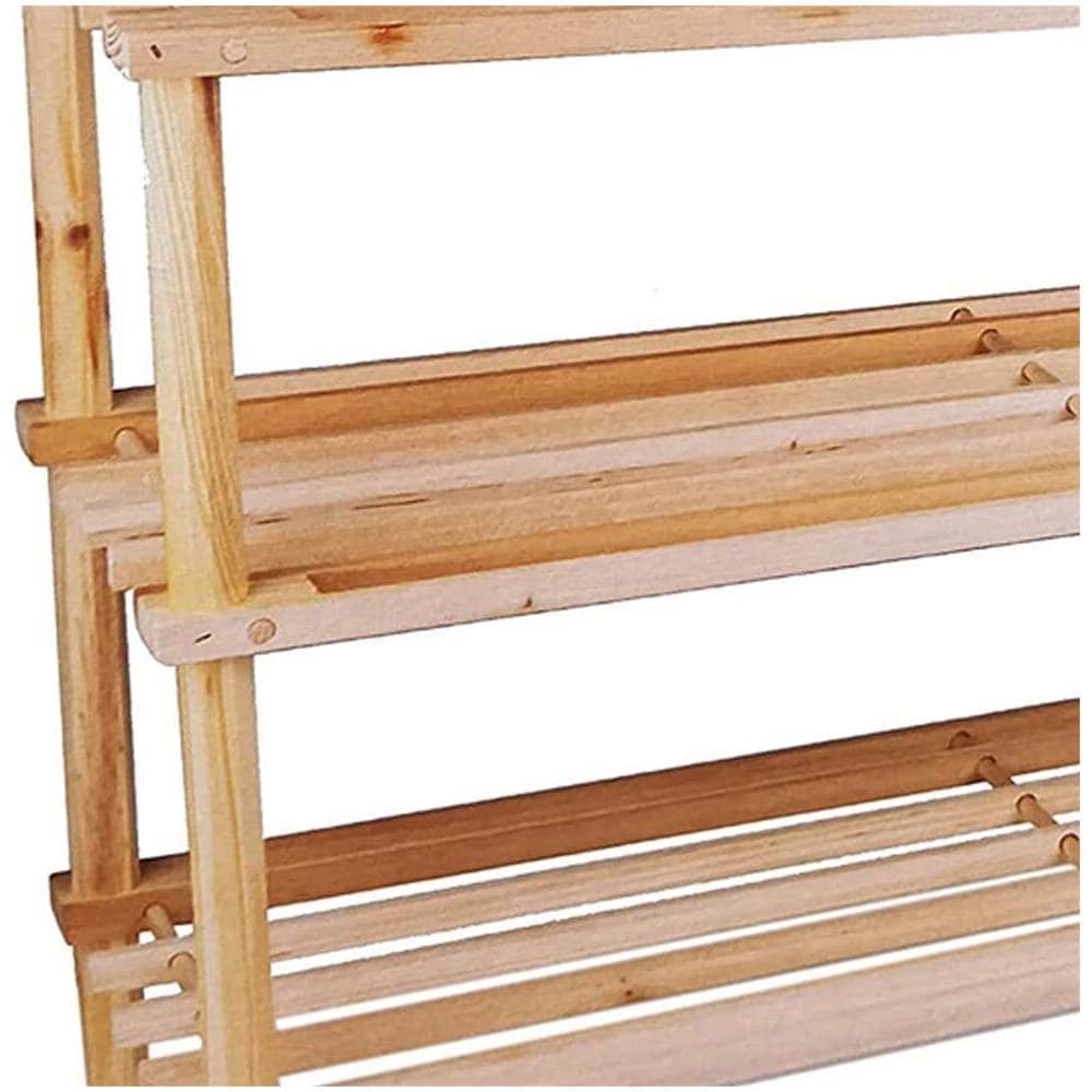 Scarpiera Slim Multiuso 3 Ripiani Porta Scarpe Legno Design Naturale Arredament - Foto 2