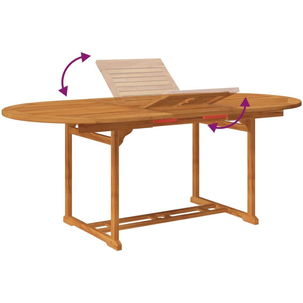Set da Pranzo per Esterni 7 pz in Legno con Tavolo Estensibile - Foto 9
