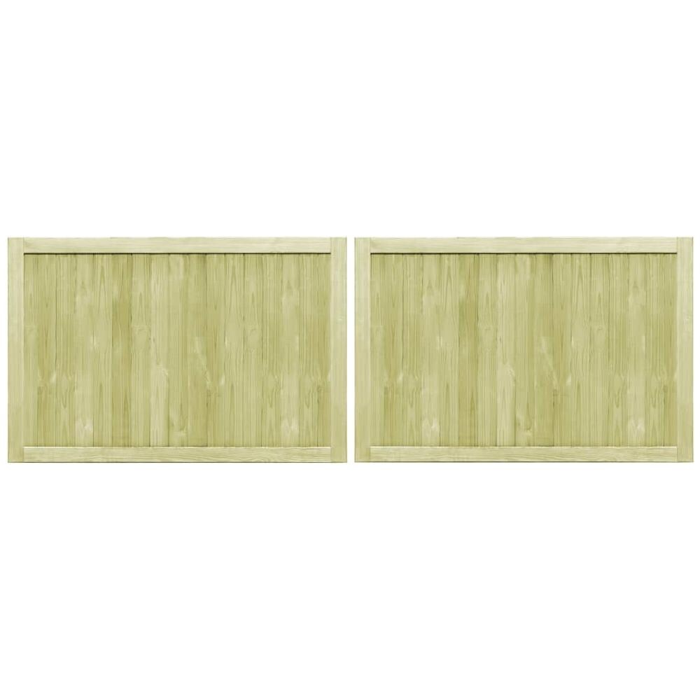 Cancelli da Giardino 2 pz in Legno di Pino Impregnato 300x100cm - Foto 2