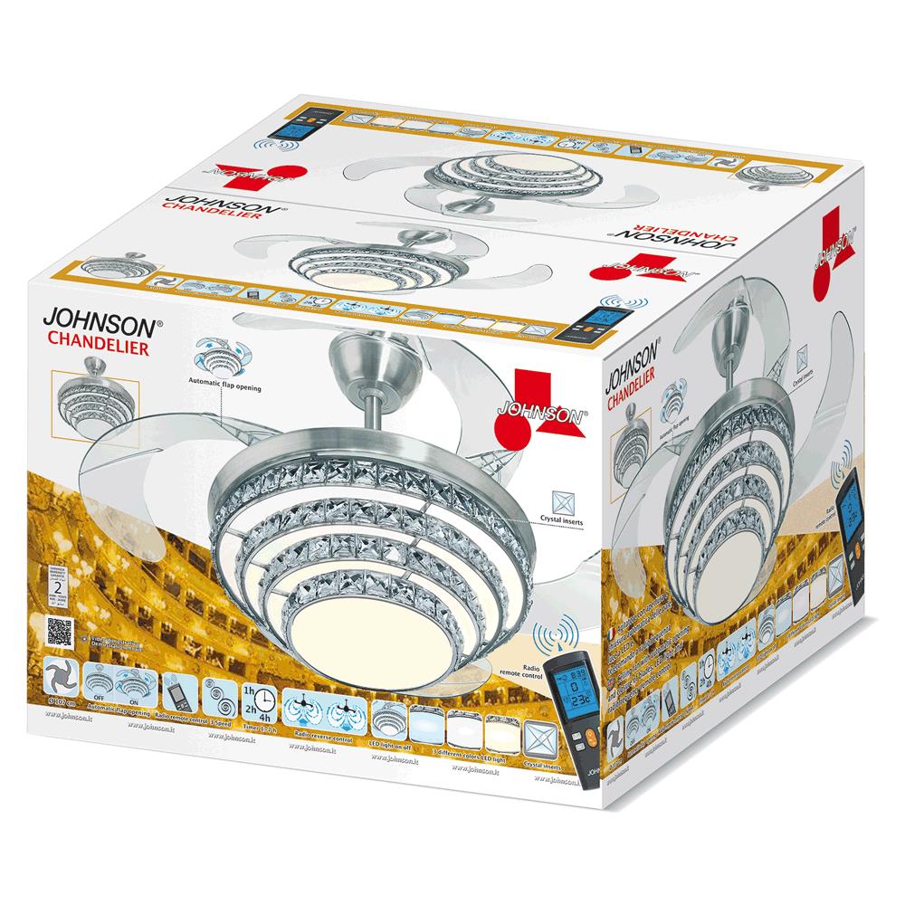 Ventilatore Da Soffitto Lampadario Elegante Led Pale Retrattili 4 Pale - Foto 2