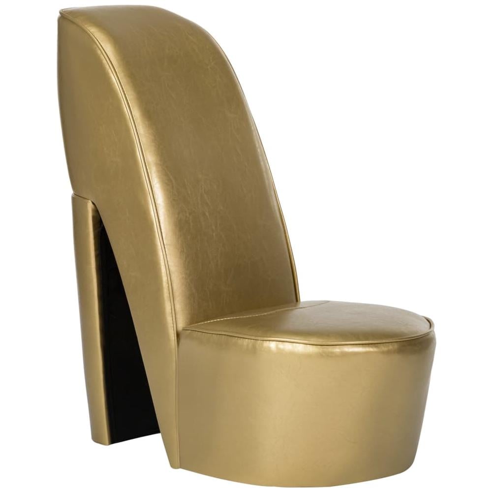 Poltrona A Forma Di Scarpa Con Tacco In Similpelle Oro - Foto 1