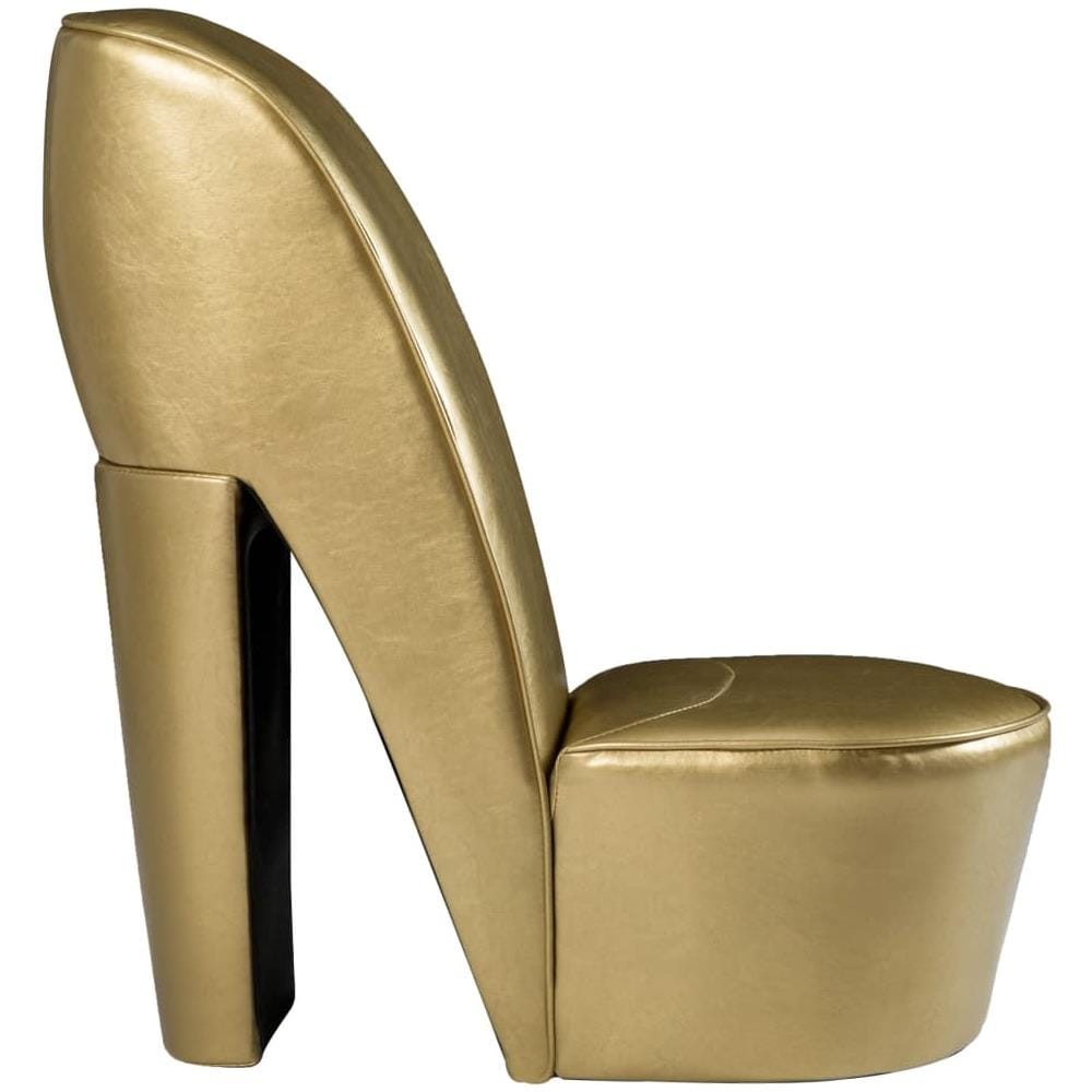 Poltrona A Forma Di Scarpa Con Tacco In Similpelle Oro - Foto 2