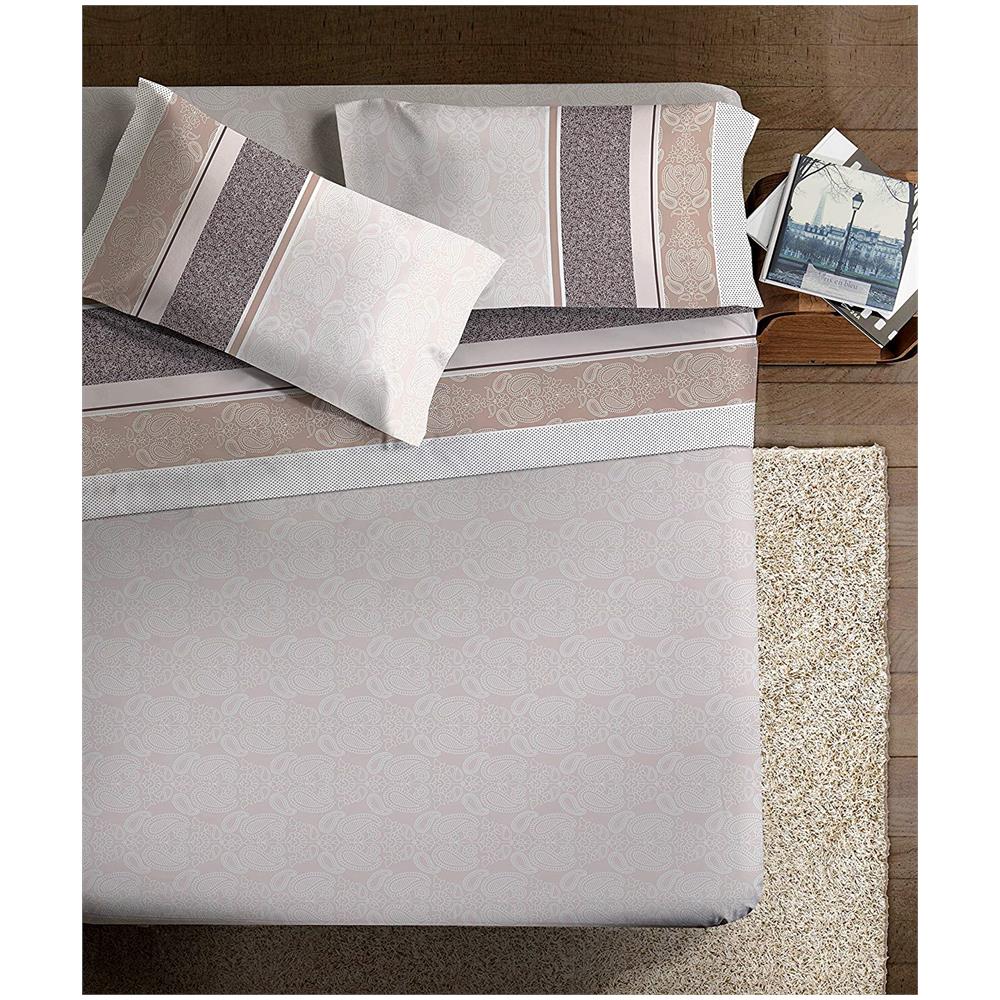 Damasco Nocciola Completo Percalle Art De Vivre, Nocciola / marrone, Matrimoniale - Foto 1