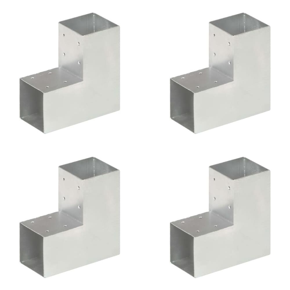 Connettori Per Pali A Forma Di L 4 Pz Metallo Zincato 91x91 Mm - Foto 1