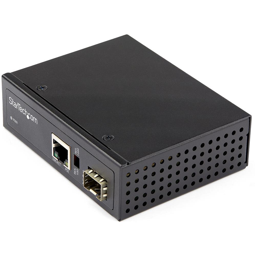 Media converter fibra a Ethernet 60W - Convertitore gigabit fibra ottica rame per uso industriale - PoE+ Media converter fibra multimodale /monomodale - SFP a RJ45 - IP-30 / - 40 to +75°C - Foto 1