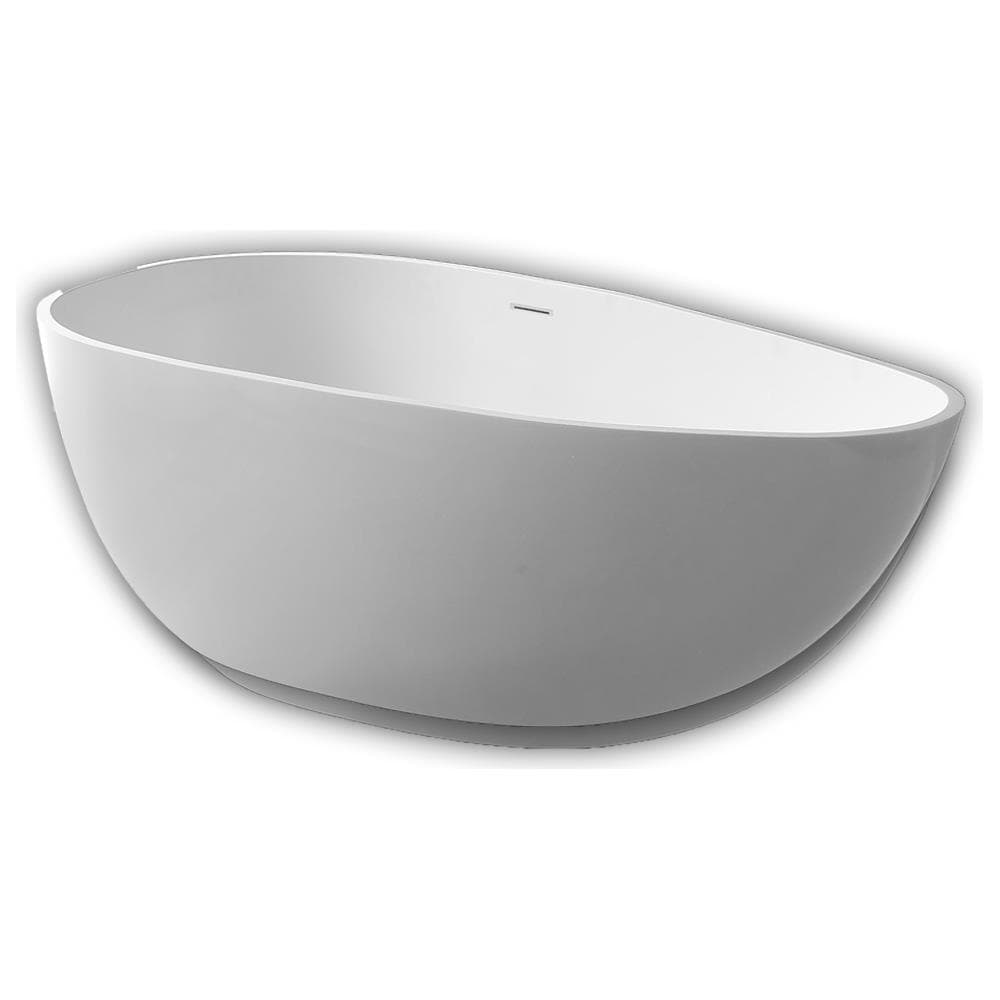 Vasca Da Bagno Free Standing Lisa Artificial Stone Bianco Opaco Matt *** Misure : L170x86x54 Cm - Foto 1