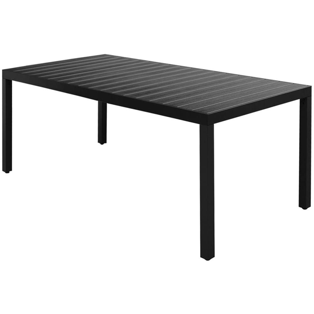 Set Da Pranzo Da Giardino 7 Pz In Rattan Pvc Nero - Foto 2