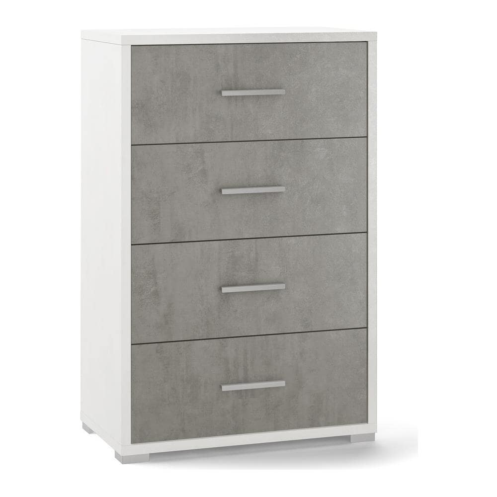 Cassettiera 4 Cassetti In Ontano 85x45x35cm - Con Maniglie Metallo Satinato E Guide Metalliche - Foto 8