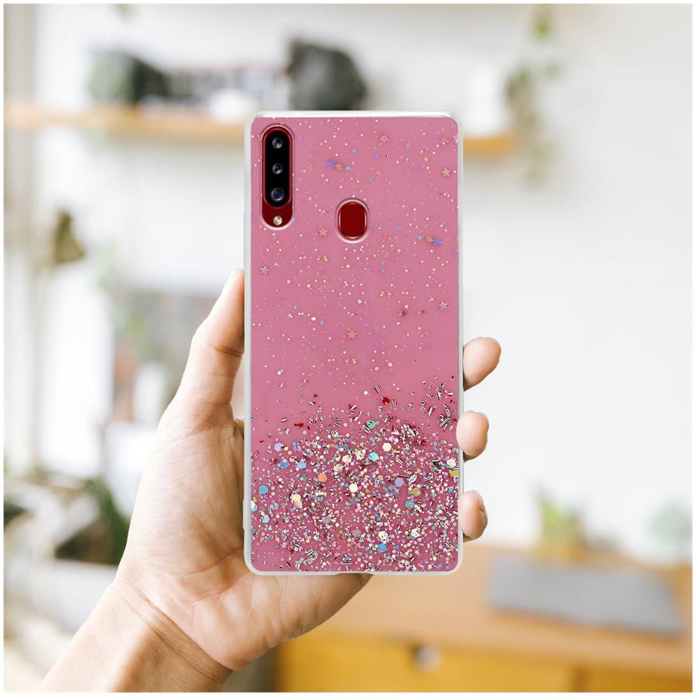 Custodia Compatibile Con Samsung Galaxy A20s In Rosa Con Glitter - Coperchio Protettivo In Silicone Tpu Flessibile Con Glitter Scintillanti - Foto 8