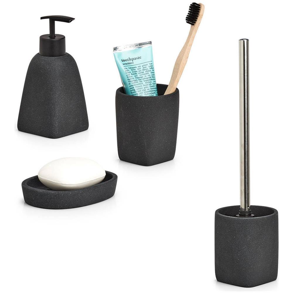 Spazzola Per Wc Con Imitazione Pietra, Nero, Zeller - Foto 3
