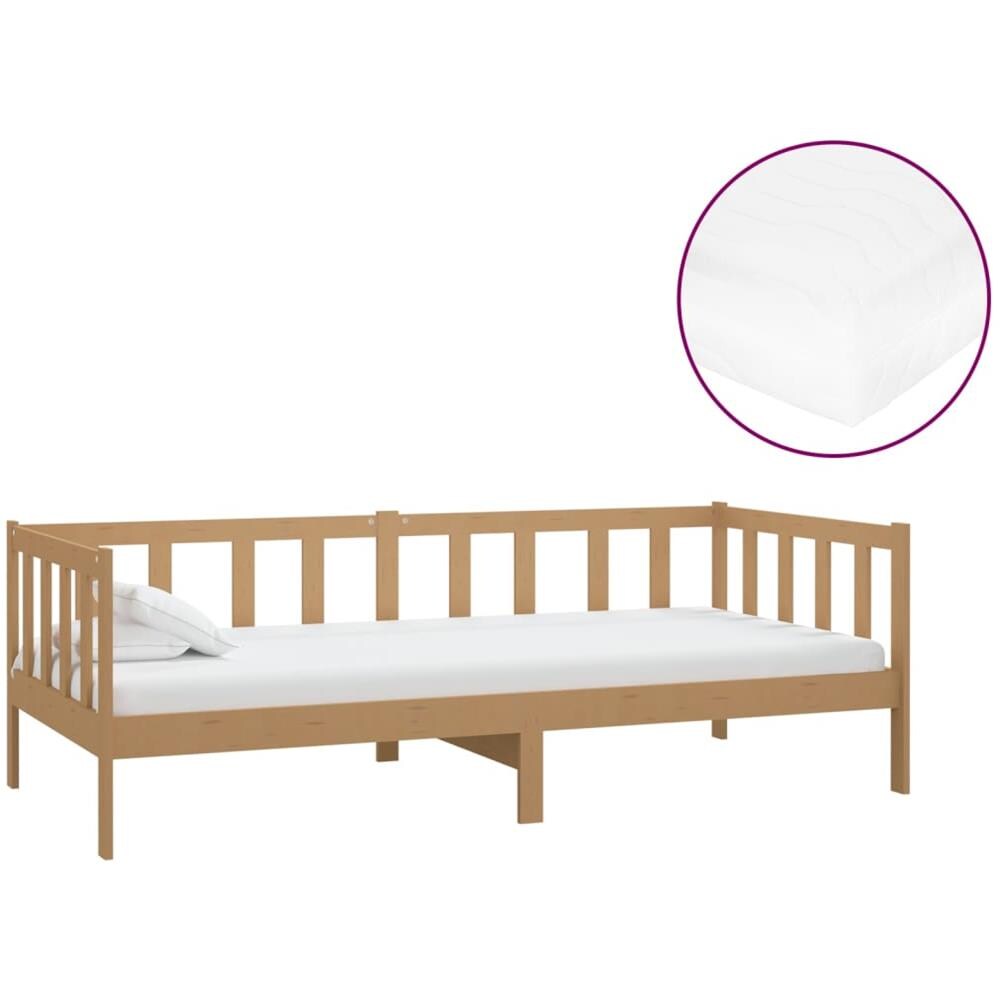 Divano Letto Con Materasso 90x200 Cm Miele In Massello Di Pino - Foto 2