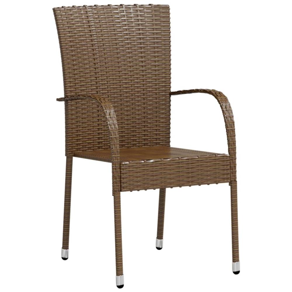 Set Mobili Da Pranzo Per Giardino 3 Pz In Polyrattan Marrone - Foto 3