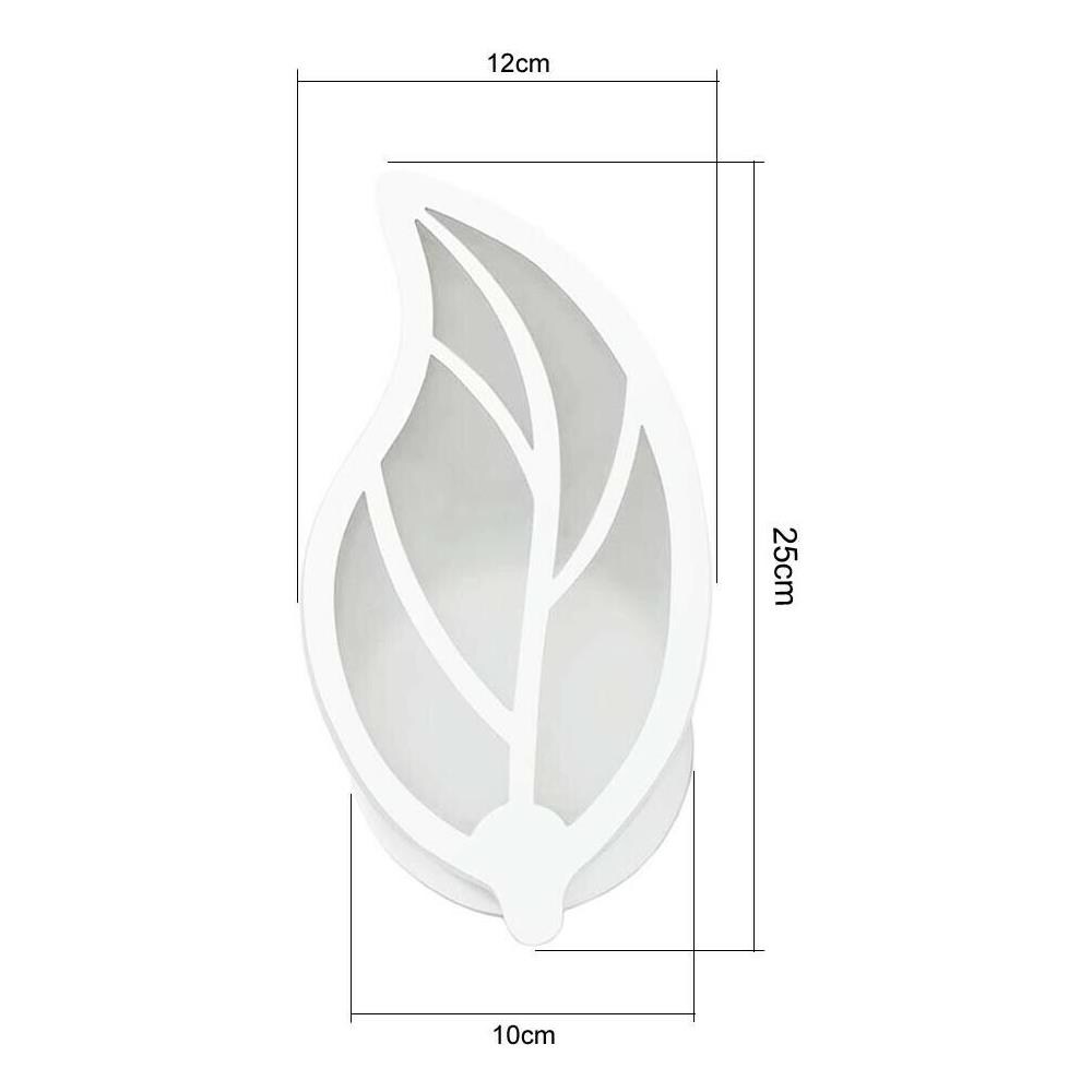 Applique Foglia In Vetro A Parete Luce Bianca Lampada Led Interno 7 W E32f - Foto 2